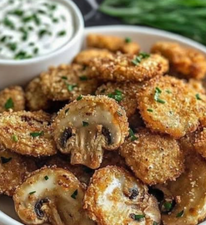 Keto Crispy Garlic Mushroom Bites
