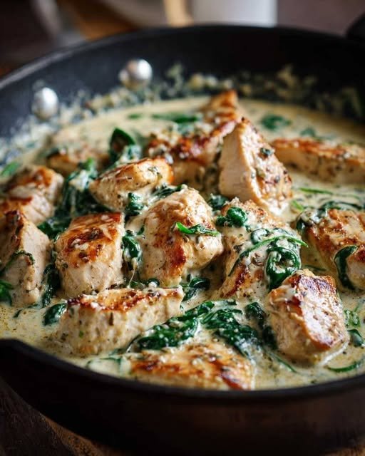 🧄 Creamy Garlic Parmesan Chicken with Spinach