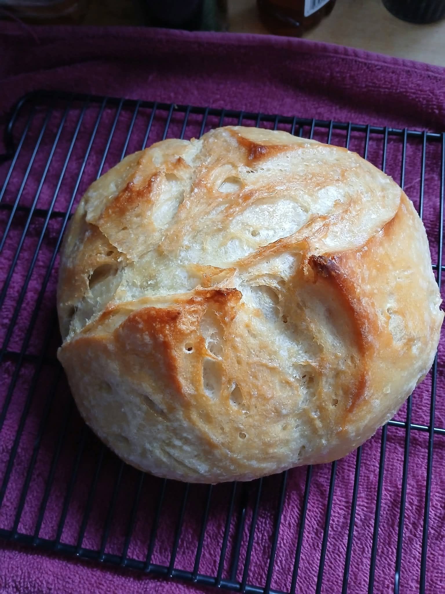 Rustic Crusty Homemade Bread Recipe: A Simple Golden Loaf with a Soft, Airy Center