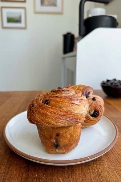 Homemade Sourdough Blueberry Croissants