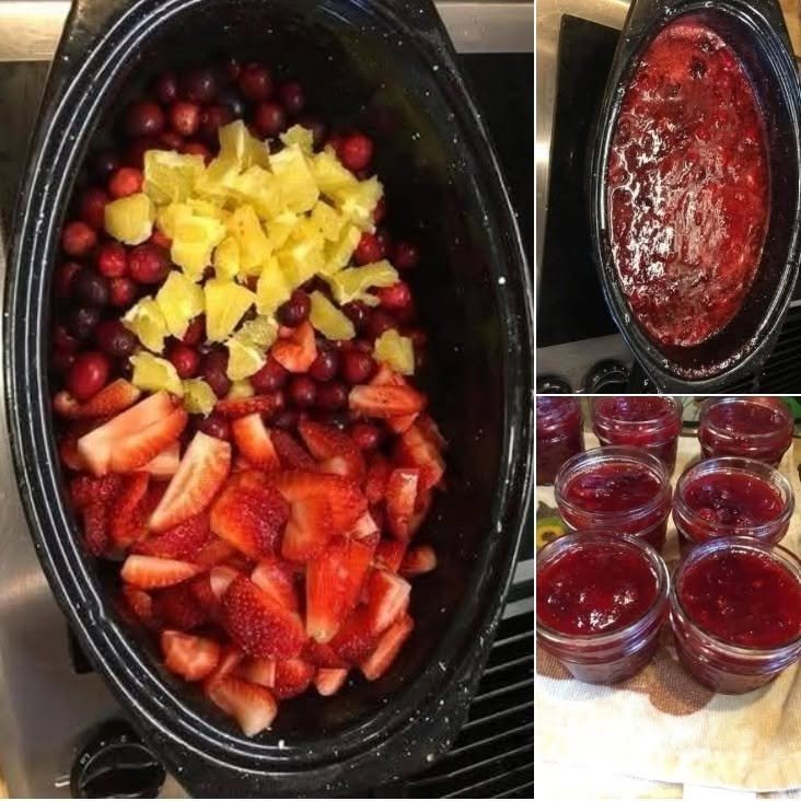 Slow Cooker Strawberry Cranberry Lemon Jam Recipe