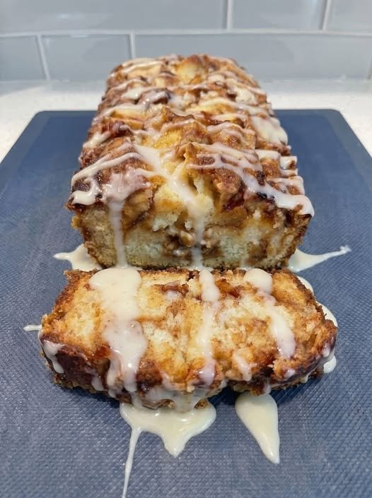 Apple Fritter Sourdough Discard Loaf – Soft, Cozy & Glazed